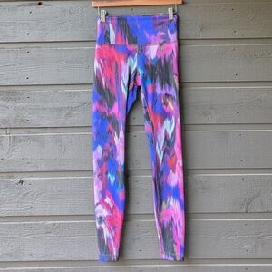 Lululemon Wunder Train High Rise Leggings 28" Digital Current Pink Multi Size 6